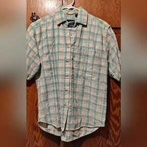 Company One Plaid Button-Down Shirt - Green and Pink